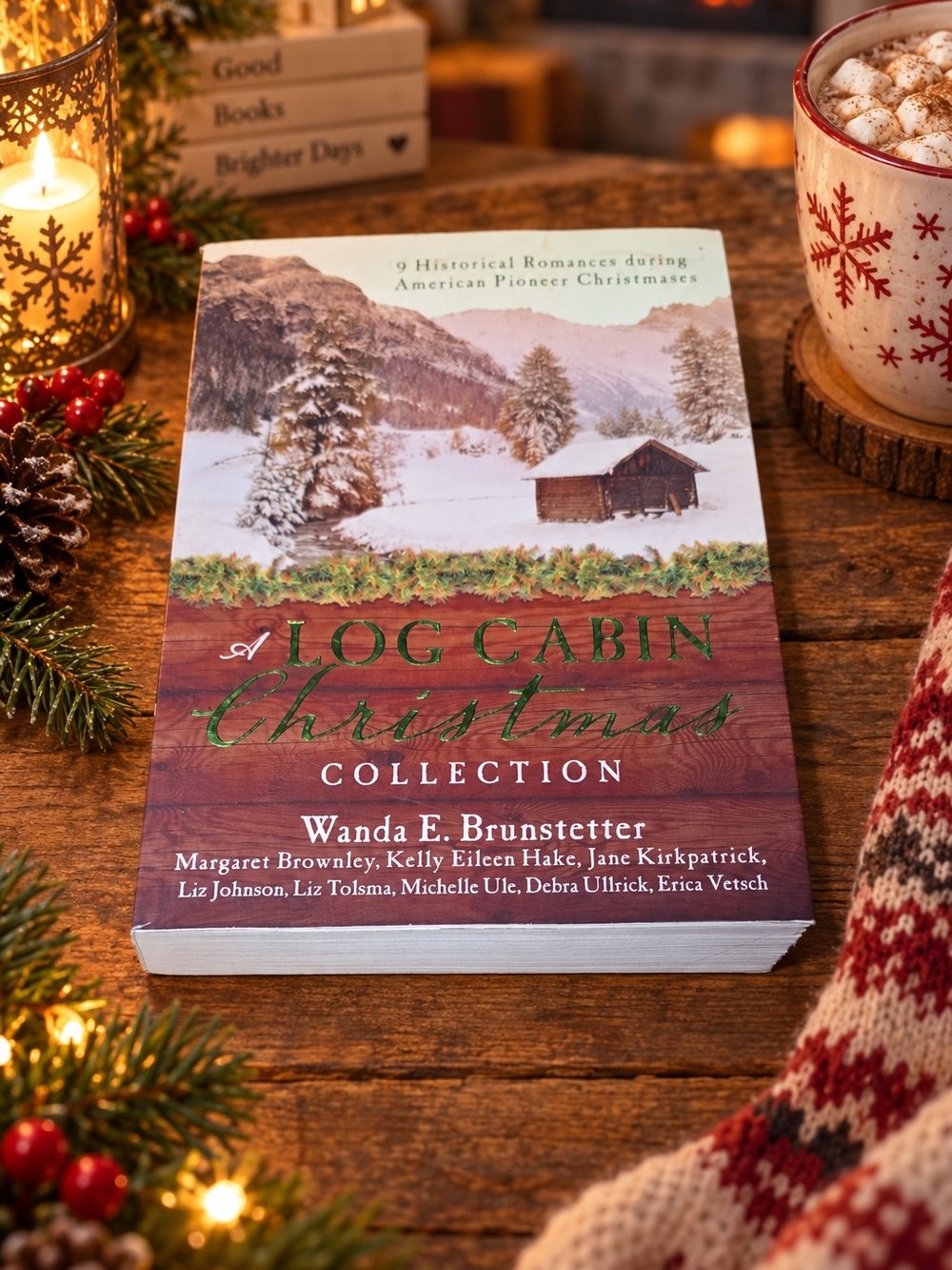 A Log Cabin Christmas Collection by - Holiday Novel (Red/Brown)